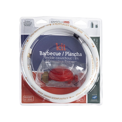 [2080.465] Kit Barbecue Et Plancha Propane - Flexible 1m 10 Ans + Dét. Propane - Favex